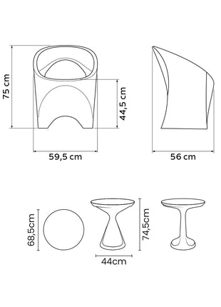 Tramontina Jet 5 Pcs. Polyethylene Lounge Set - Tramontina Store UK