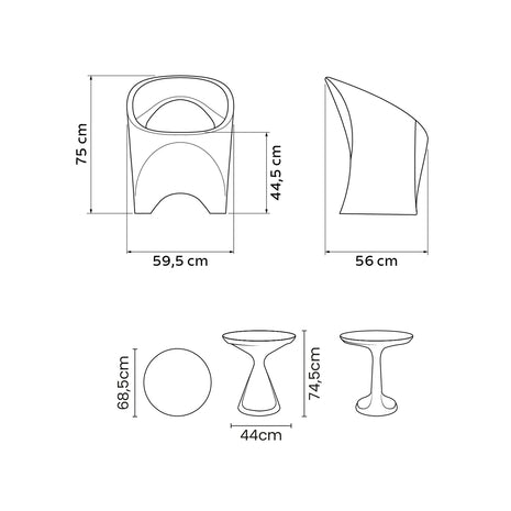 Tramontina Jet 5 Pcs. Polyethylene Lounge Set - Tramontina Store UK