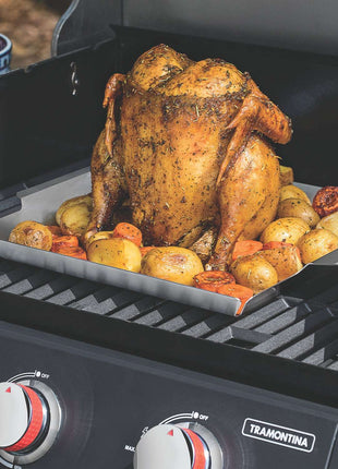 Tramontina Stainless Steel Chicken Roaster with Seasoning Holder 38 x 32 cm - Tramontina Store UK