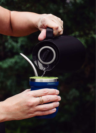 Tramontina Thermal Flask with Interior Glass Container (Black, 1.0l) - Tramontina Store UK