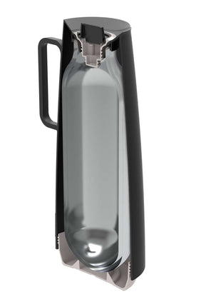 Tramontina Thermal Flask with Interior Glass Container (Black, 1.0l) - Tramontina Store UK