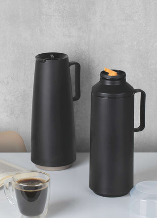 Tramontina Thermal Flask with Interior Glass Container (Black, 1.0l) - Tramontina Store UK