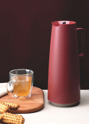 Tramontina Thermal Flask with Interior Glass Container (Red, 1.0l) - Tramontina Store UK
