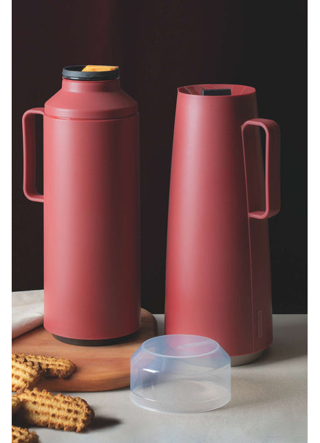 Tramontina Thermal Flask with Interior Glass Container (Red, 1.0l) - Tramontina Store UK