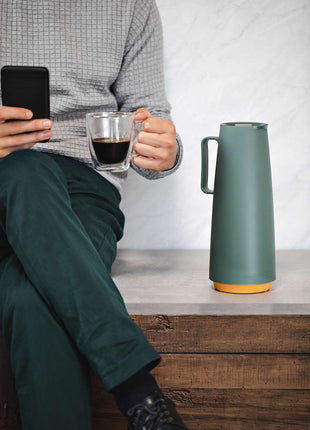 Tramontina Thermal Flask with Interior Glass Container (Olive Green, 1.0l) - Tramontina Store UK