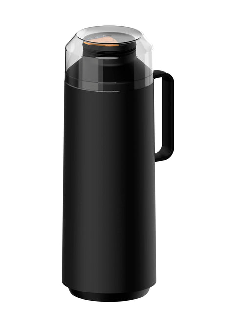 Tramontina Thermal Flask with Cup Lid and Interior Glass Container (Black, 1.0l) - Tramontina Store UK