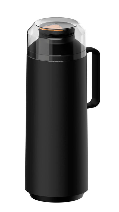 Tramontina Thermal Flask with Cup Lid and Interior Glass Container (Black, 1.0l) - Tramontina Store UK