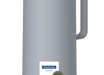Tramontina Thermal Flask with Cup Lid and Interior Glass Container (Grey, 1.0l)
