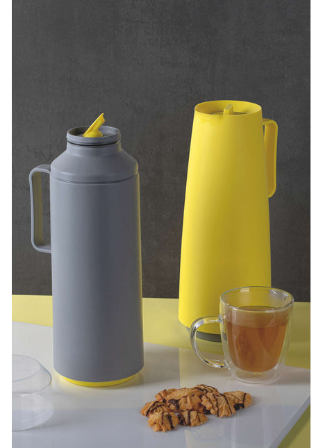 Tramontina Thermal Flask with Cup Lid and Interior Glass Container (Grey, 1.0l) - Tramontina Store UK