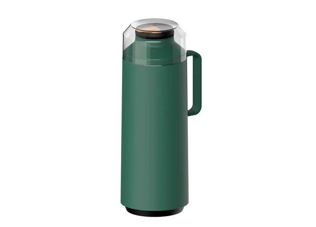 Tramontina Thermal Flask with Cup Lid and Interior Glass Container (Olive Green, 1.0l)