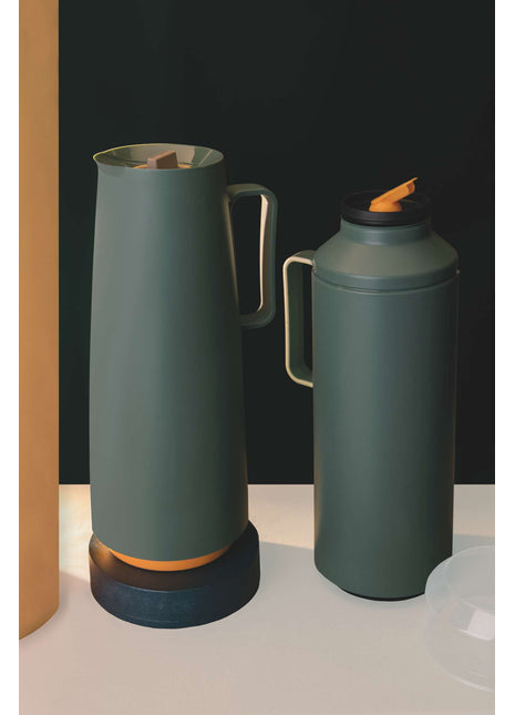 Tramontina Thermal Flask with Cup Lid and Interior Glass Container (Olive Green, 1.0l) - Tramontina Store UK