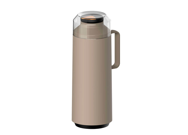 Tramontina Thermal Flask with Cup Lid and Interior Glass Container (Beige, 1.0l)