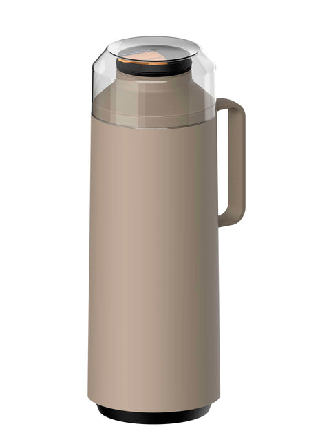 Tramontina Thermal Flask with Cup Lid and Interior Glass Container (Beige, 1.0l) - Tramontina Store UK