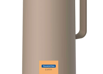 Tramontina Thermal Flask with Cup Lid and Interior Glass Container (Beige, 1.0l)