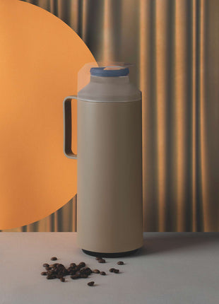 Tramontina Thermal Flask with Cup Lid and Interior Glass Container (Beige, 1.0l) - Tramontina Store UK