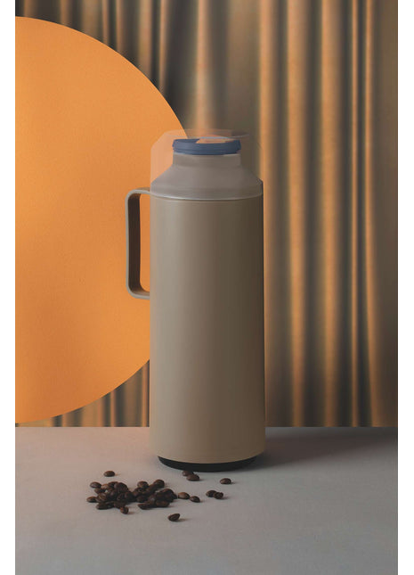 Tramontina Thermal Flask with Cup Lid and Interior Glass Container (Beige, 1.0l) - Tramontina Store UK