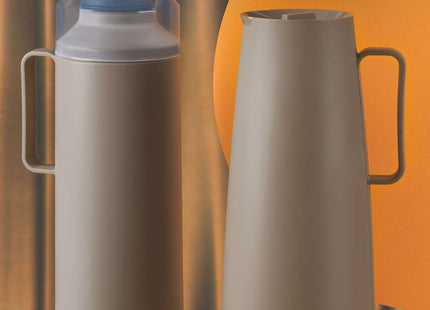 Tramontina Thermal Flask with Cup Lid and Interior Glass Container (Beige, 1.0l)