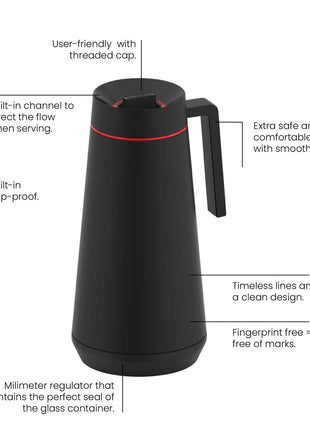 Tramontina Stainless Steel Thermal Flask (Black, 1.0l) - Tramontina Store UK