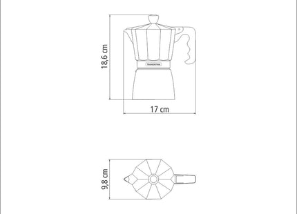 Tramontina Italian Espresso Pot 320ml (Black)