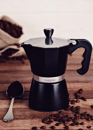Tramontina Italian Espresso Pot 320ml (Black) - Tramontina Store UK