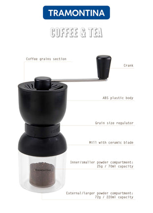 Tramontina Manual Coffee Grinder with Ceramic Burr - Tramontina Store UK