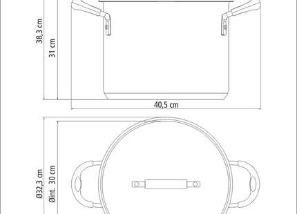 Tramontina Stainless Steel Stock Pot 30cm (20.8l)