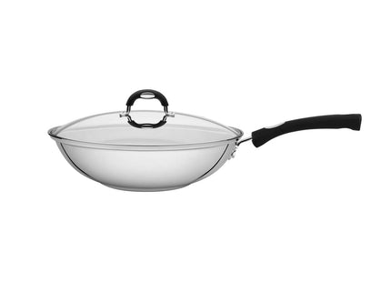 Tramontina Stainless Steel Wok with Glass Lid 28cm (3.3l)