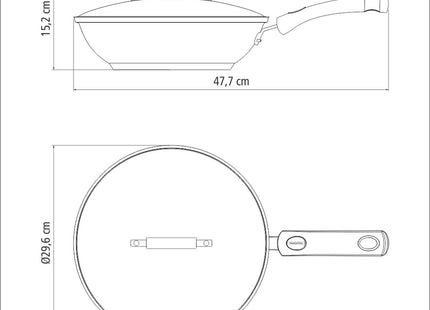 Tramontina Stainless Steel Wok with Glass Lid 28cm (3.3l)