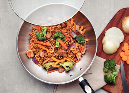 Tramontina Stainless Steel Wok with Glass Lid 28cm (3.3l)