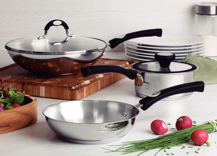 Tramontina Stainless Steel Wok with Glass Lid 28cm (3.3l)