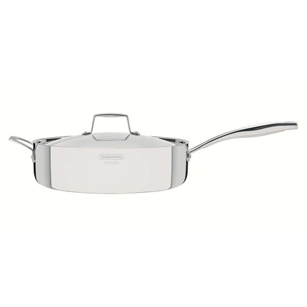 Tramontina 3-Ply Stainless Steel Frying Pan with lid 30cm (5.6l) - Tramontina Store UK