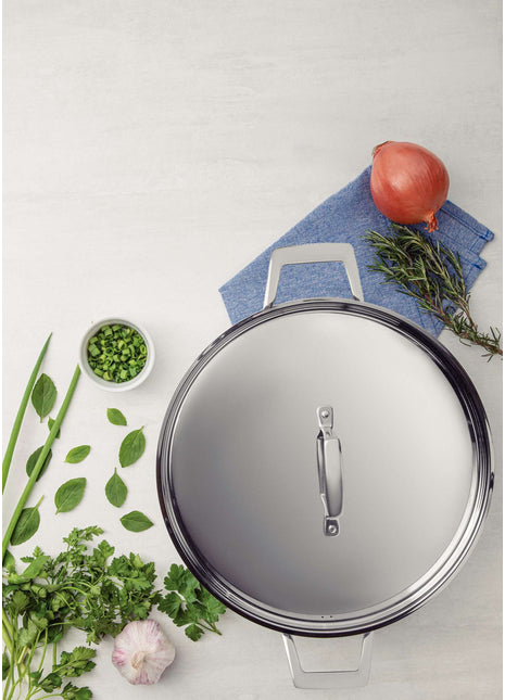 Tramontina Grano 3-Ply Stainless Steel Shallow Dish 30cm (5.6l) - Tramontina Store UK