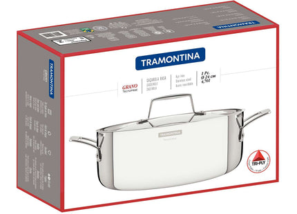 Tramontina 3-Ply Stainless Steel Casserole 24cm (4.7l)