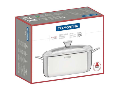 Tramontina 3-Ply Stainless Steel Square Casserole 26cm (7.3l)