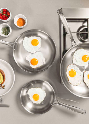 Tramontina 3 Pcs. Grano 3-Ply Stainless Steel Frying Pan Set