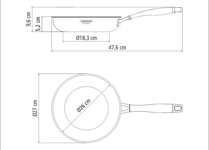 Tramontina 3-Ply Stainless Steel Frying Pan 26cm (2.2l) - Tramontina Store