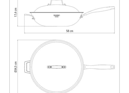 3-Ply Stainless Steel Wok 32cm (5.2l)