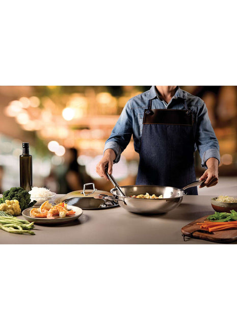 Tramontina 3-Ply Stainless Steel Wok 32cm (5.2l) - Tramontina Store UK