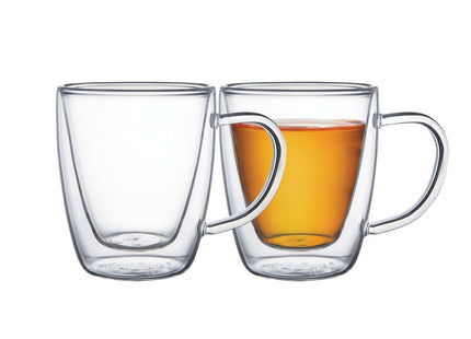 Tramontina 2 Pcs. Double Walled Coffee and Tea Cups with Handles (270ml)