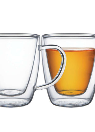 Tramontina 2 Pcs. Double Walled Coffee and Tea Cups with Handles (270ml) - Tramontina Store UK