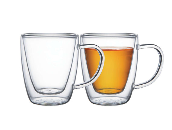 Tramontina 2 Pcs. Double Walled Coffee and Tea Cups with Handles (270ml) - Tramontina Store UK