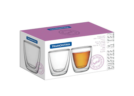 Tramontina 2 Pcs. Double Walled Coffee and Tea Cups (270ml)