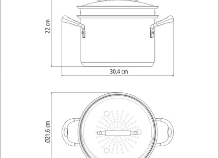 Tramontina Stainless Steel 2 Pcs. Steamer Set