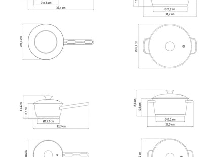Tramontina 4 Pcs. Stainless Steel Cookware Set