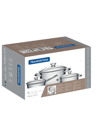 Tramontina Stainless Steel 3 Pcs. Cookware Set - Tramontina Store UK