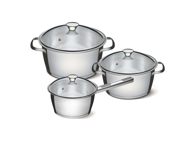 Tramontina 3 Pcs. Stainless Steel Cookware Set