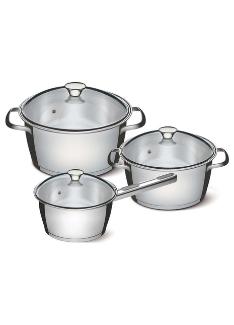 Tramontina Stainless Steel 3 Pcs. Cookware Set - Tramontina Store UK