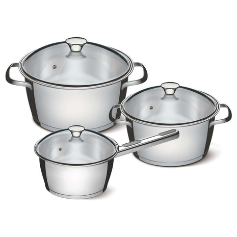 Tramontina Stainless Steel 3 Pcs. Cookware Set - Tramontina Store UK