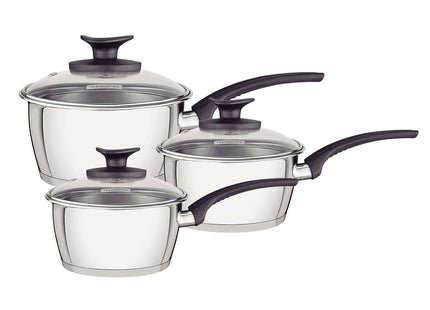 Stainless Steel 3 Pcs. Saucepan Set