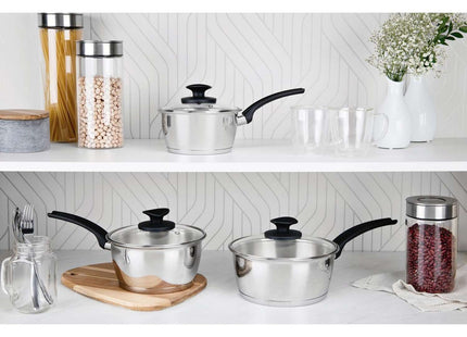 Stainless Steel 3 Pcs. Saucepan Set